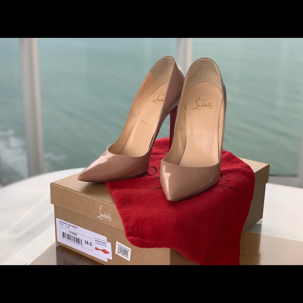 Christian Louboutin So Kate 120 Patent Nude 38.5 - Picture 2 of 8